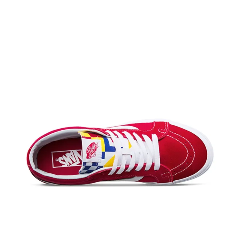Vans SK8 Mid Mid Top Skate Shoes Red Unisex-2