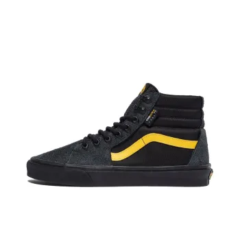 Vans SK8 Cordura Anti Slip Wear Resistant High Top Skateboard Shoes Unisex Black Yellow