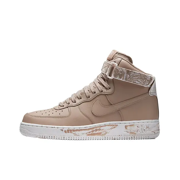 Nike Air Force 1 Non slip Lightweight High Top Skateboard Shoes Men's Khaki-0