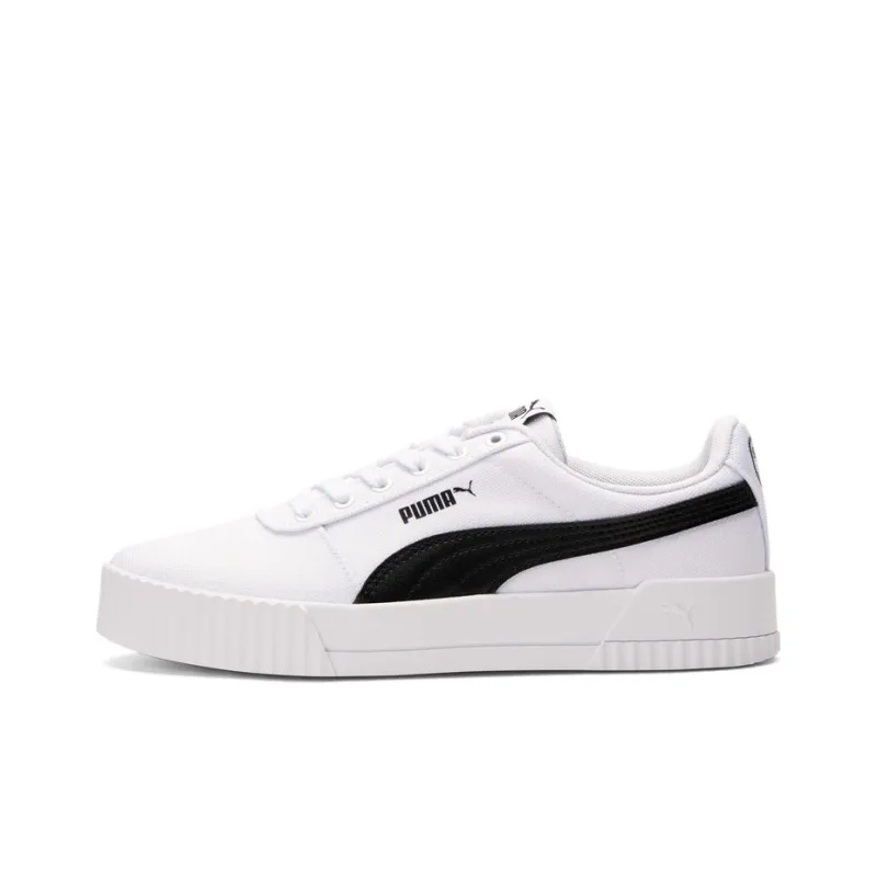 PUMA Carina Canvas Leisure Board Shoes White/Black Women's-0