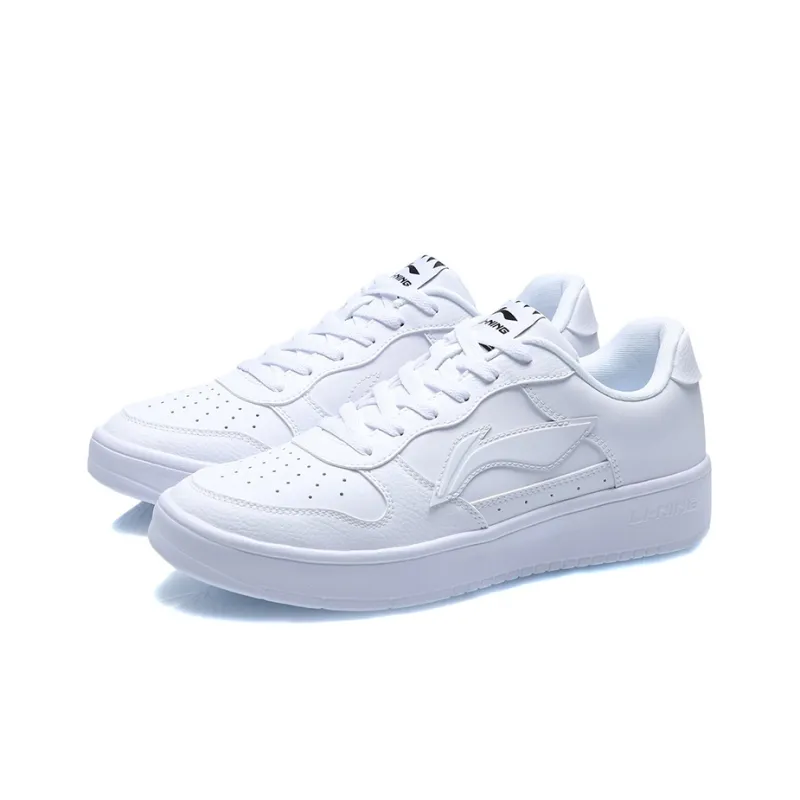 LiNing Anti Slip Wear Resistant Low Top Skateboard Shoes Men's Pearl White-2