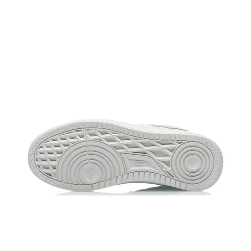 LiNing Tianji Anti Slip Wear Resistant Low Top Skateboard Shoes Women's Mist White-4
