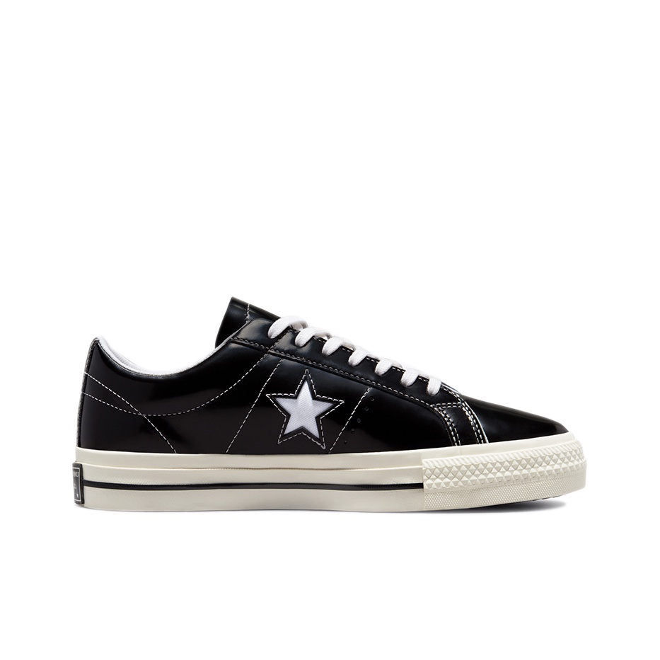 One Star Converse Low Black Patent US M 10.5 POIZON