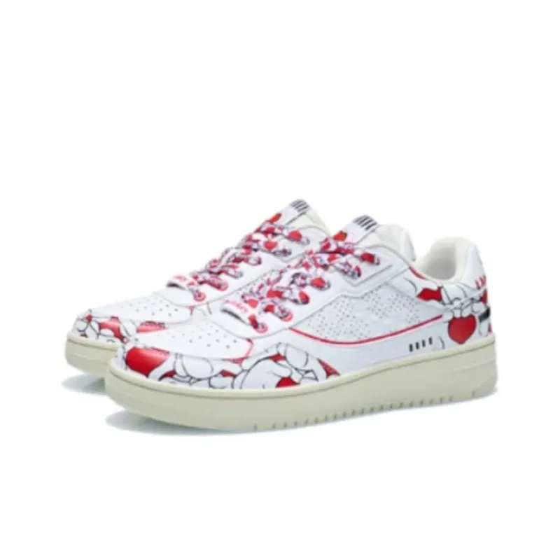 Disney x LiNing Low-Top Skateboard Shoes Men's White Red-2