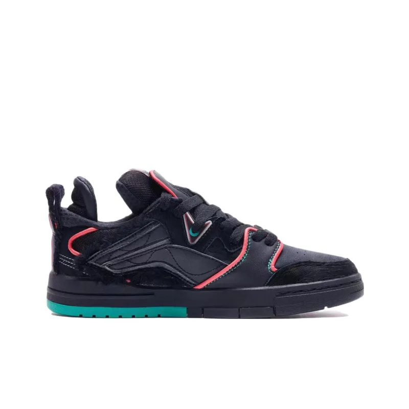 LiNing Wave Pro Slip Resistant Cushioning Wear Resistant Low Top Skateboard Shoes Men's Black-2