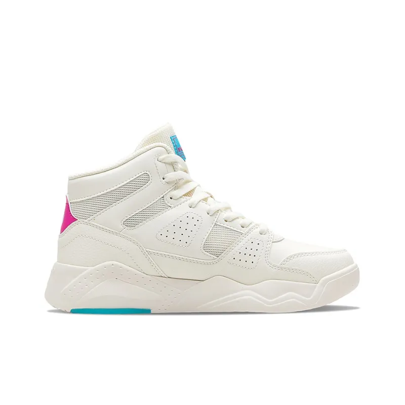 361° Cushioning Wear Resistant High Top Skateboard Shoes Women's White Cyan-1