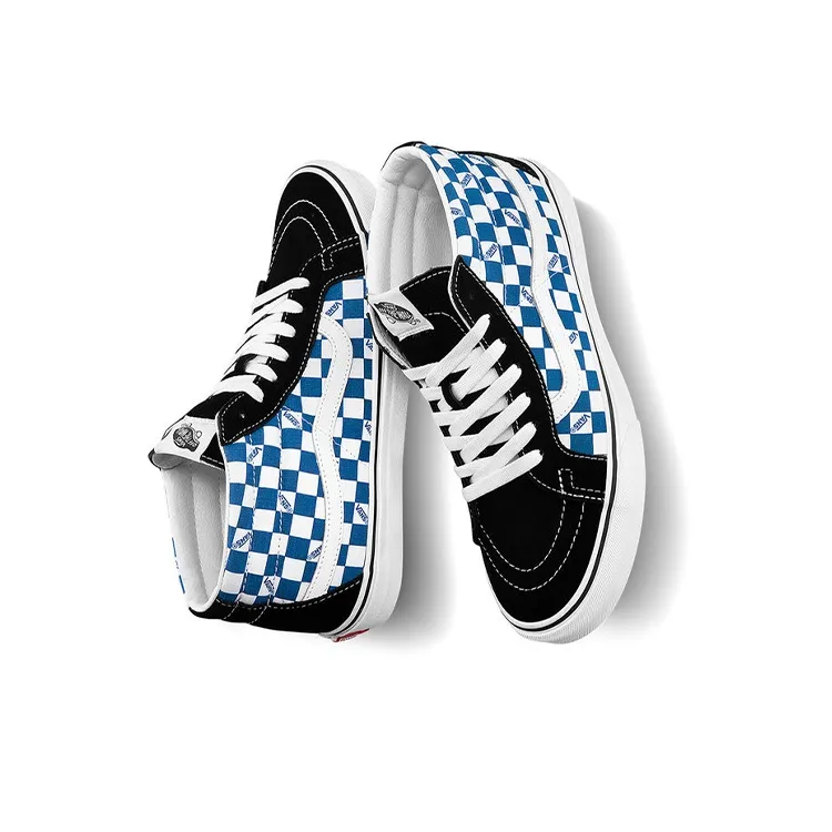 Vans Sk8 mid Checkerboard Blue/White-3