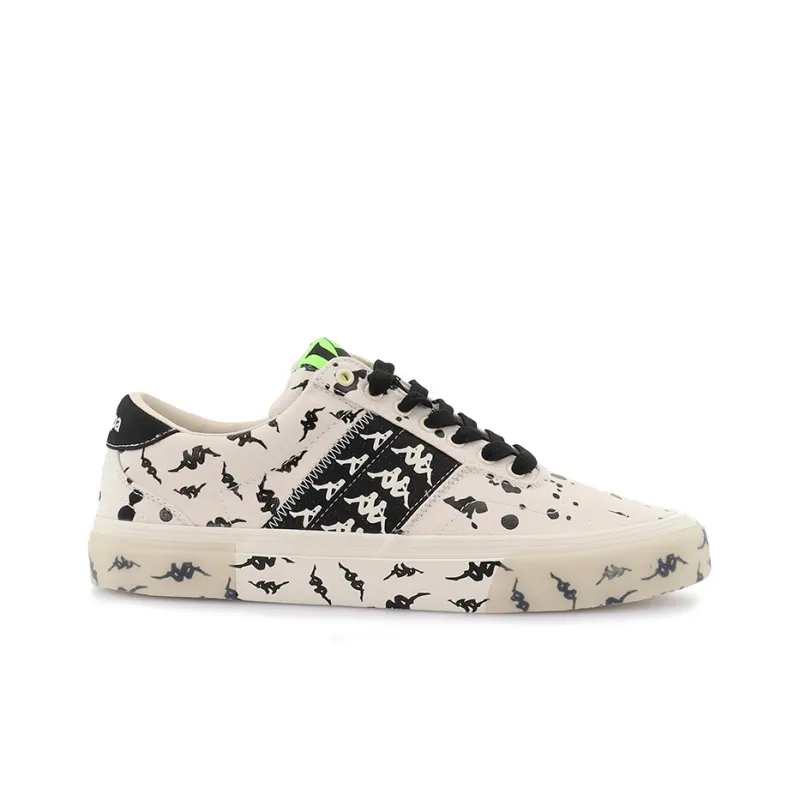 Kappa Wear Resistant Slip Resistant Low Top Skateboard Shoes Unisex White Black-1