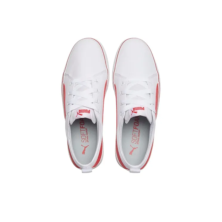 PUMA Street Retro Low Top Casual Skate Shoes Unisex White Red-3