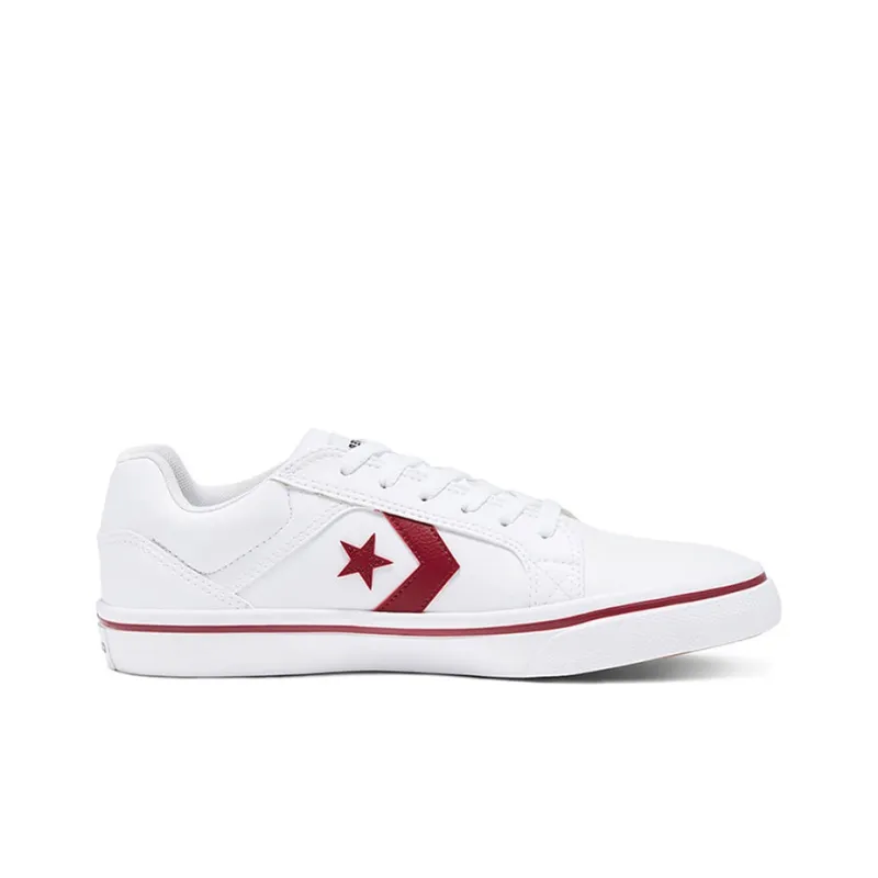 Converse El Distrito 2.0 O Anti-Slip Wear-Resistant Low-Top Skateboard Shoes Unisex White Red-1