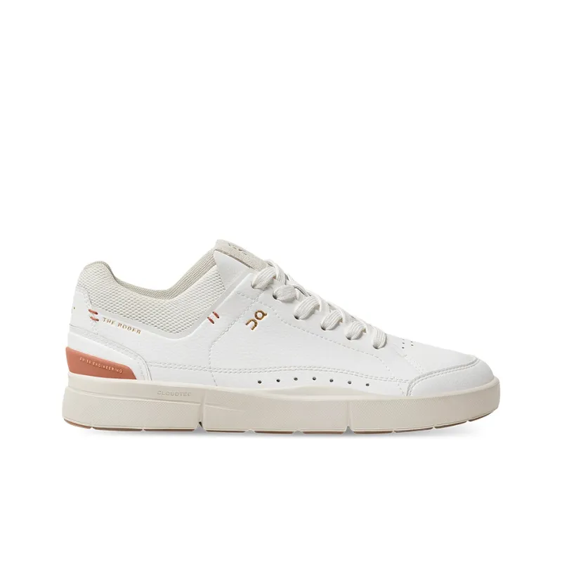 On CourtTHE ROGER Anti Slip Wear Resistant Low Top Skateboard Shoes Women's White Earth Umber-1