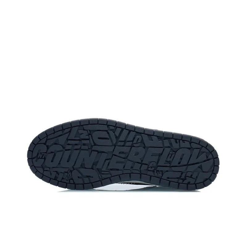 LiNing CF Tracing Anti Slip Wear Resistant Low Top Skateboard Shoes Men's White Black-4