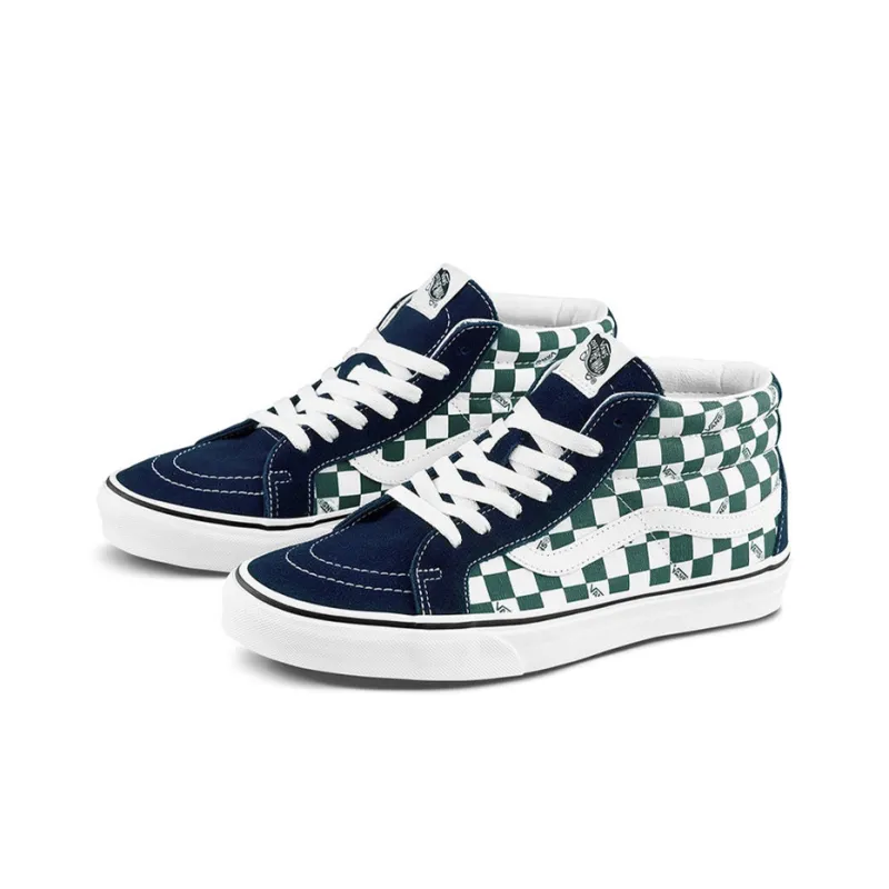 Vans Sk8 mid Checkerboard Green/White-1