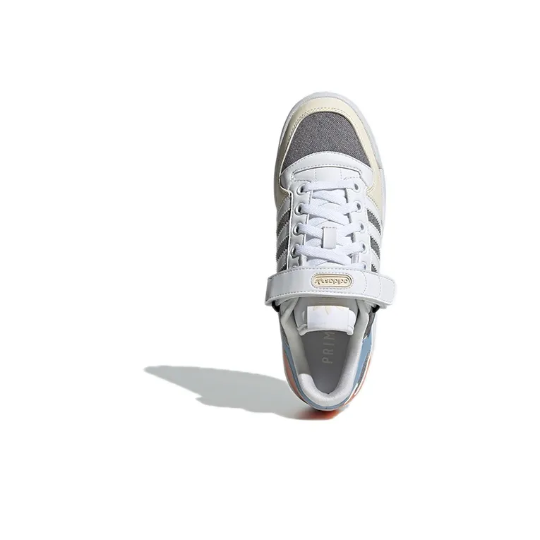 Adidas Originals Forum Low Wear resistant Non Slip Casual Skateboarding Shoes White Blue Gray Women's-4