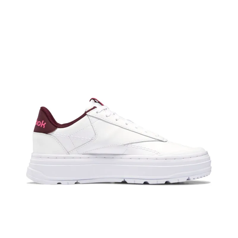 Reebok Club C Double Geo Cloud White Maroon Women's-1