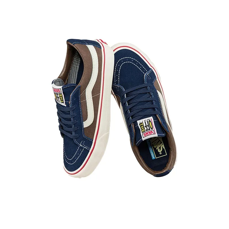 Vans SK8 LOW Slip Resistant Cushioning Low Top Skateboard Shoes Unisex Blue Brown-3