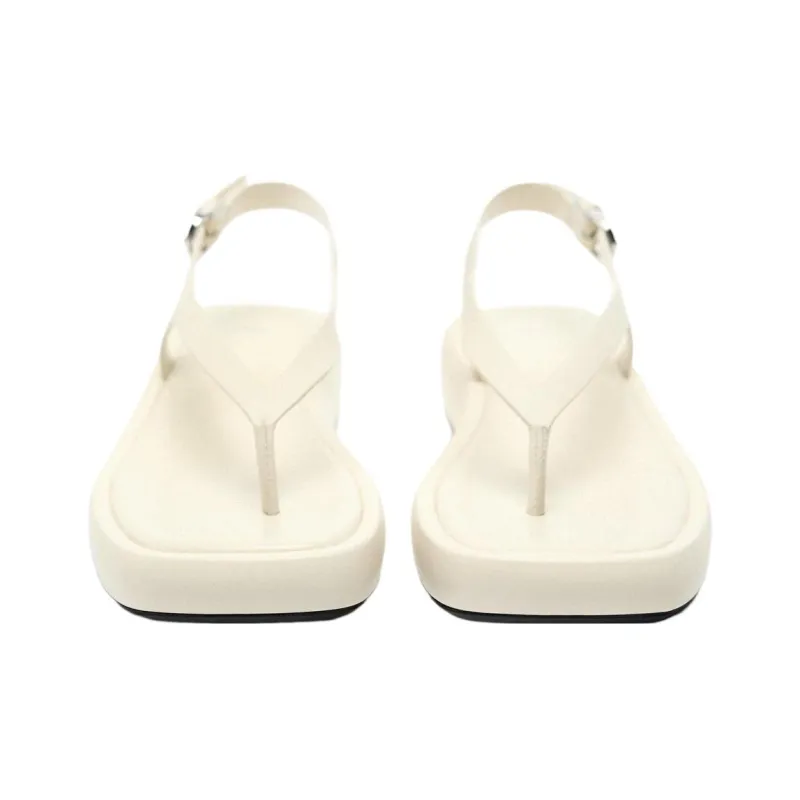 ZARA Strap Sandals Women's Light Beige Yellow-3
