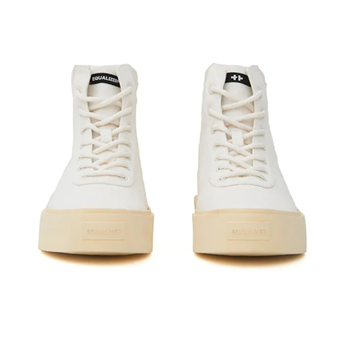 EQLZ EQUALIZER Fault High Anti Slip And Wear Resistant Lightweight High Top Skateboard Shoes Unisex Heron White-4