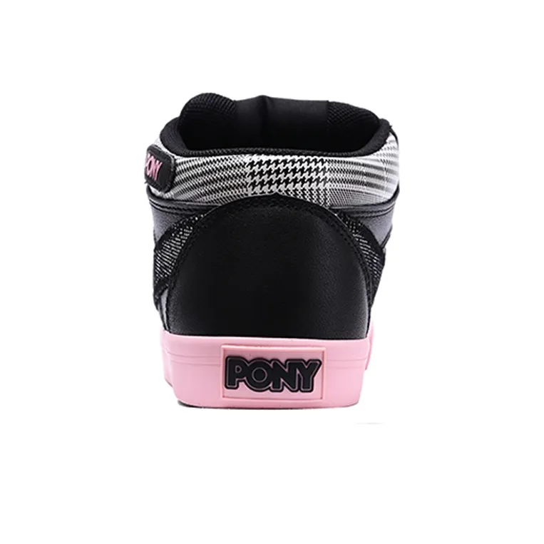 Pony Atop Skateboard Shoes Women's Low Top Black/Pink Red-4