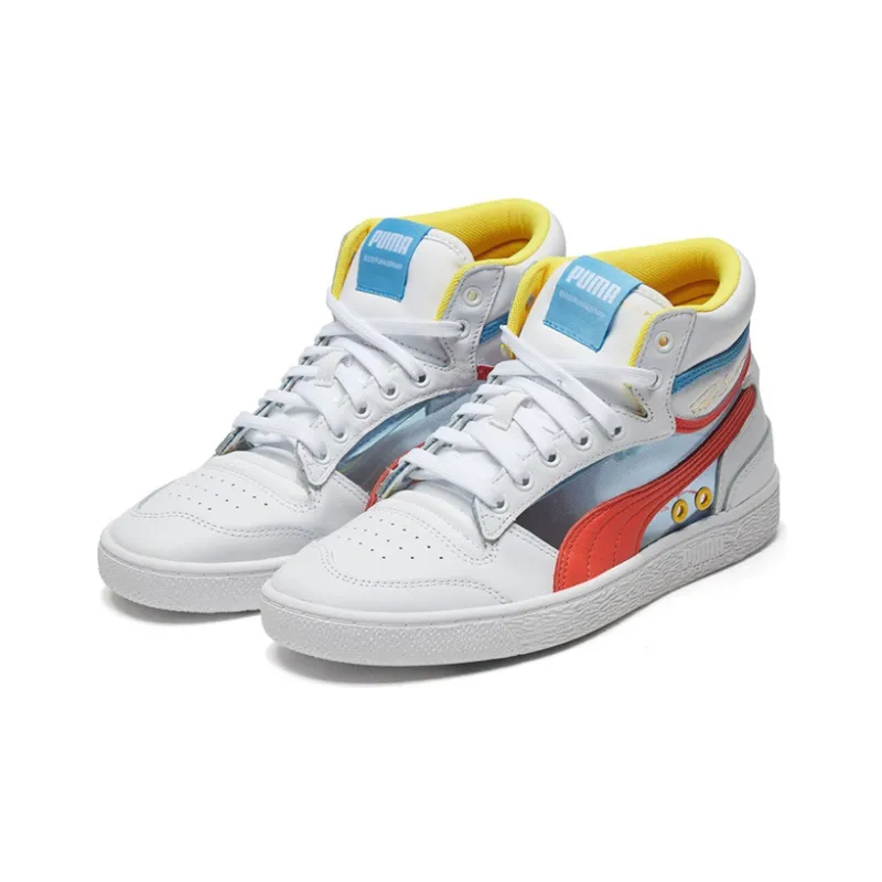 PUMA Ralph Sampson Mid Glass 'White/Hot Coral/Ethereal Blue'-2