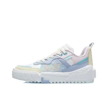 LiNing 001 UNBLOCK Anti Slip Wear Resistant Low Top Skateboard Shoes Women's White Blue Pink
