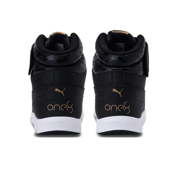 PUMA One8 Prime Mid V3 Coverage Slip-Resistant Balance High-Top Skateboard Shoes Men's Black White-4