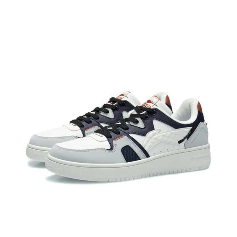 LiNing Slip Resistant Shock Absorbers With Abrasion Resistant Properties Low Top Skateboard Shoes Men's White Black-2