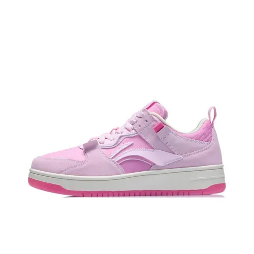 LINING Skateboard Shoes Women's Low-Top Cherry Blossom Pink/Paulownia Pink