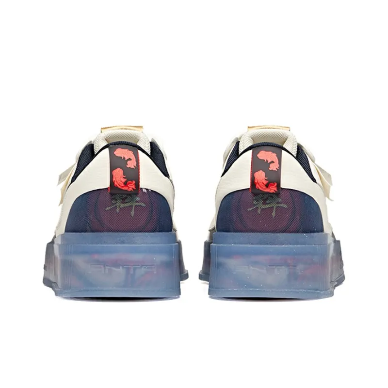 Anta Life Collection Lightweight And Wear-resistant Low-Top Skateboard Shoes Men's White Black Red-3
