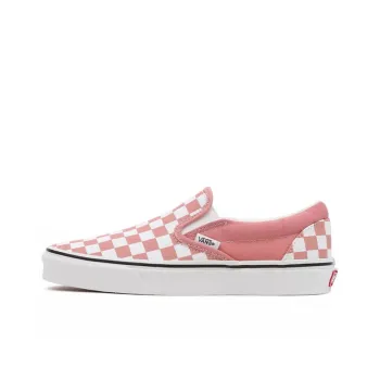 Vans Checkerboard Classic Slip On Low Top Sneakers Pink/White Women's