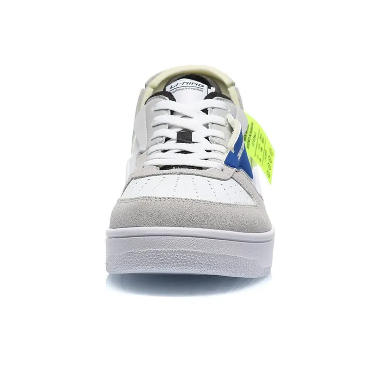 LiNing CF Deconstruction Anti Slip Wear Resistant Low Top Skateboard Shoes Men's White Gray Black-3