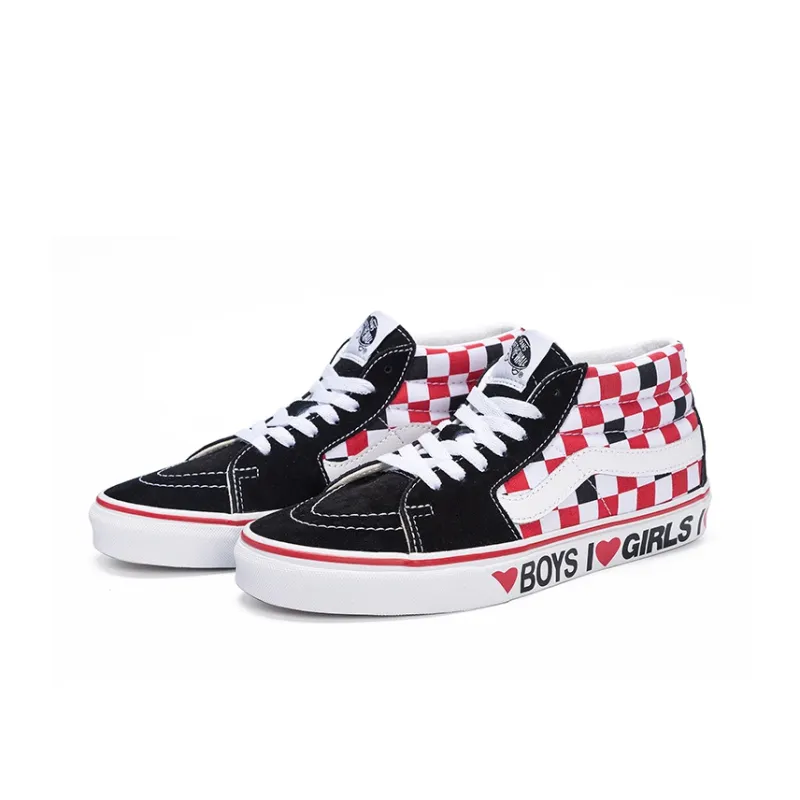 Sk8 Vans Mid 'Checkerboard I Heart'-2
