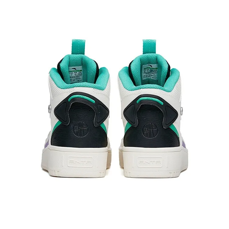 Anta Thermal, Slip Resistant, And Abrasion Resistant Coverage Mid Top Skateboard Shoes Men's White Black Green-3