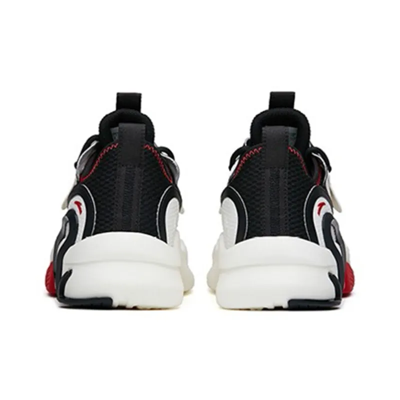 Anta AT91 Lifestyle Collection Anti-Slip Wear-Resistant Low-Top Skateboard Shoes White Black Red-4