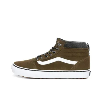 Vans Ward Skateboard Shoes Unisex High-Top Brown Green/White