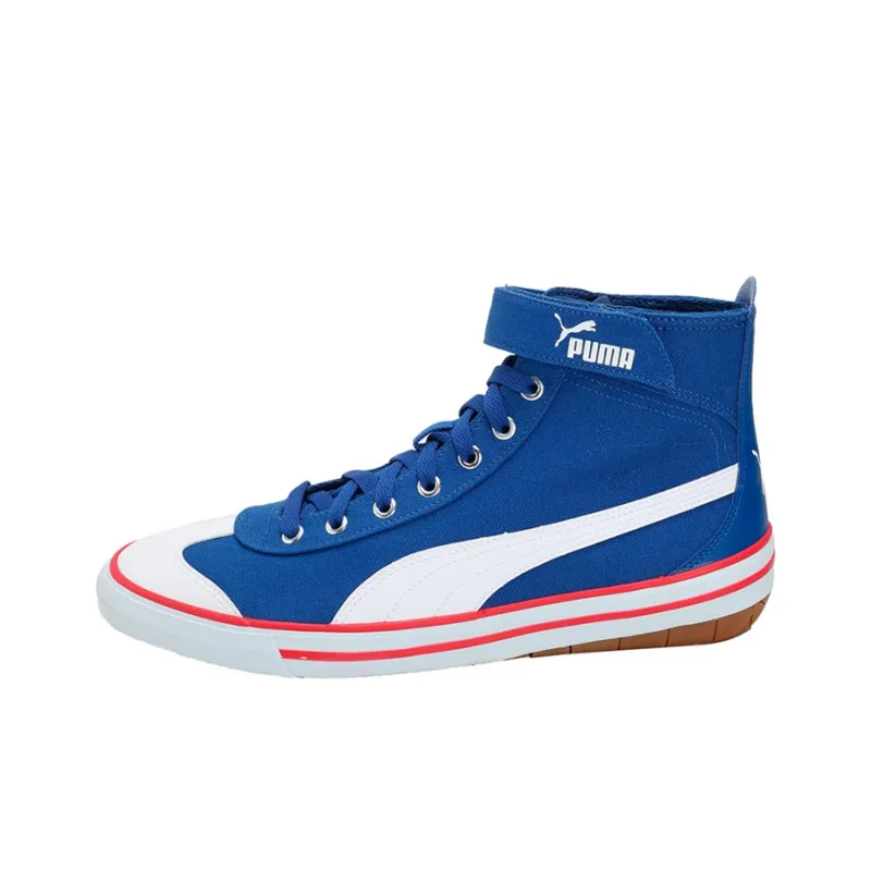 PUMA 917 Fun Mid Idp Anti-Slip Wear-Resistant High-Top Skateboard Shoes Unisex Blue-0