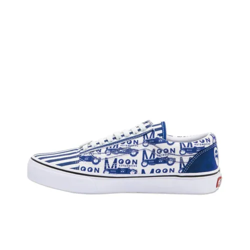 Mooneyes x Vans Old Skool Abrasion Resistant Shock Absorbers Low Top Skateboard Shoes Unisex Blue White