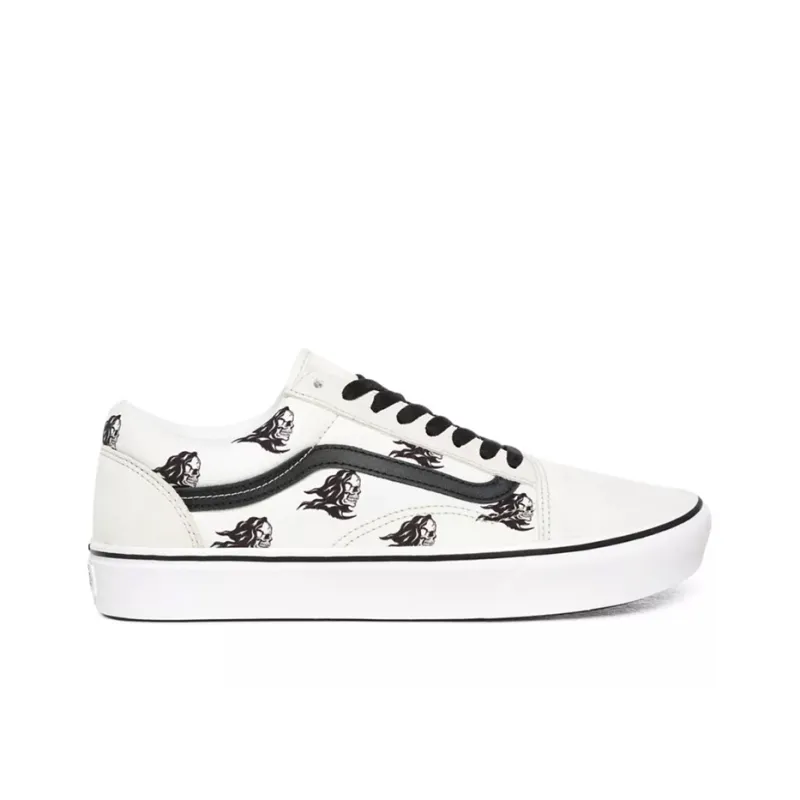 Old Skool Sixty Sixers X ComfyCush Vans 'Skull Print White'-1