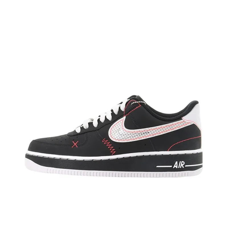 Nike Air Force 1 Low Schematic Black White Bright Crimson-0