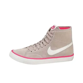 Nike Primo Court Mid Suede Slip-Resistant Cushioning High-Top Skateboard Shoes Women's Gray White Pink