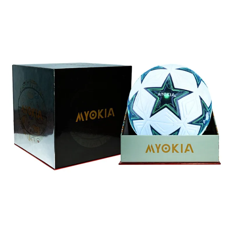 MYOKIA Size 5 Ball Soccer PU Unisex White Green-9