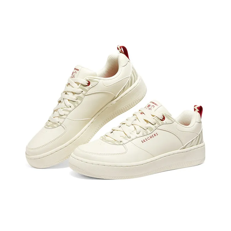 Skechers Sport Skateboard Shoes Women's Low Top White/Red-1