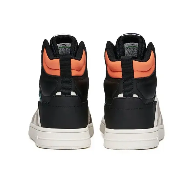 Anta Life Collection Slip Resistant, Abrasion Resistant, Lightweight High Top Skateboard Shoes Men's Black Blue White-4