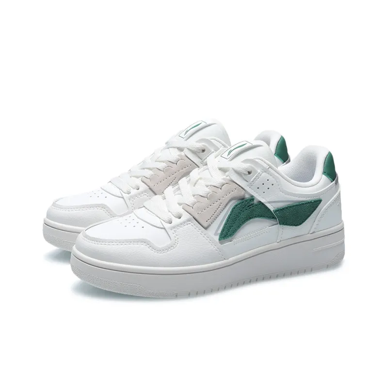 LiNing Tianji Series Slip Resistant, Abrasion Resistant, Lightweight Low Top Skateboard Shoes Women's White Green-2