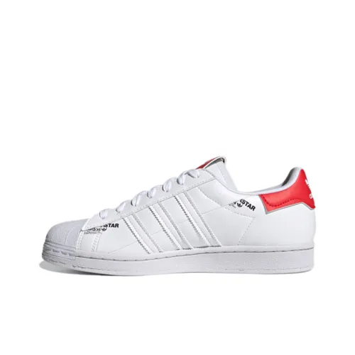 Adidas Superstar Vivid Red Logo Print