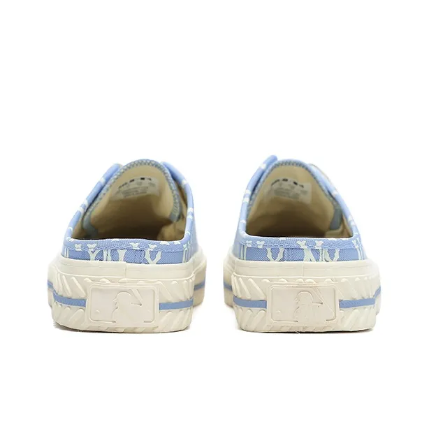 MLB Playball Mule Monogram Wear Resistant Low Top Skateboard Shoes Unisex Blue-3