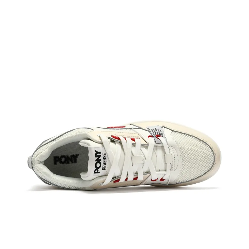 PONY REVERSE Collection Low Top Skateboard Shoes Unisex Ecru-3