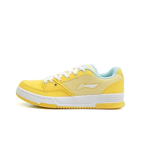 LINING Skateboard Shoes Women's Low-Top Portuguese Yellow/Aqua Blue/Yellow