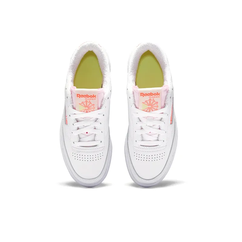 Reebok Club C 85 White Orange Flare Women's-4