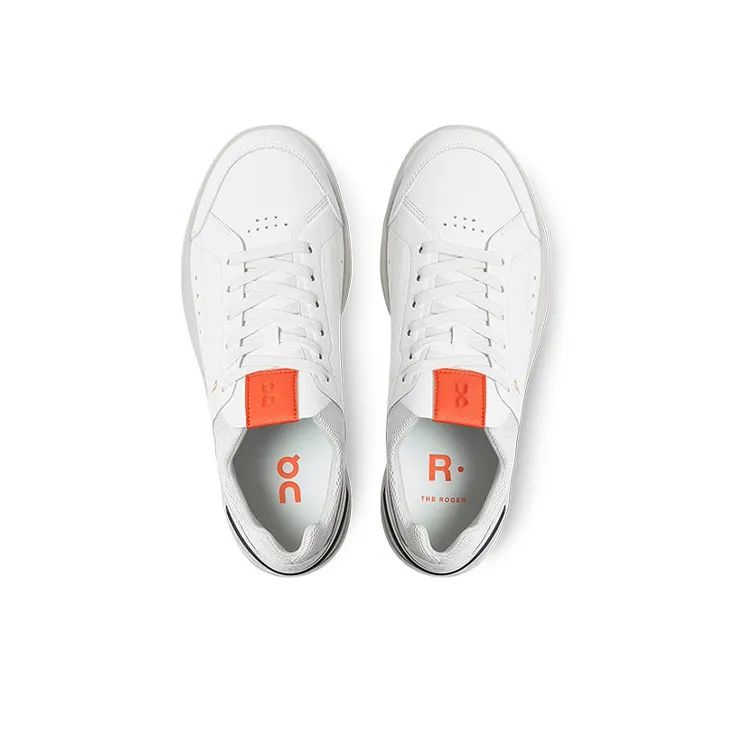 On THE ROGER Skateboard Shoes Women's Low Top White/Flame Orange-3